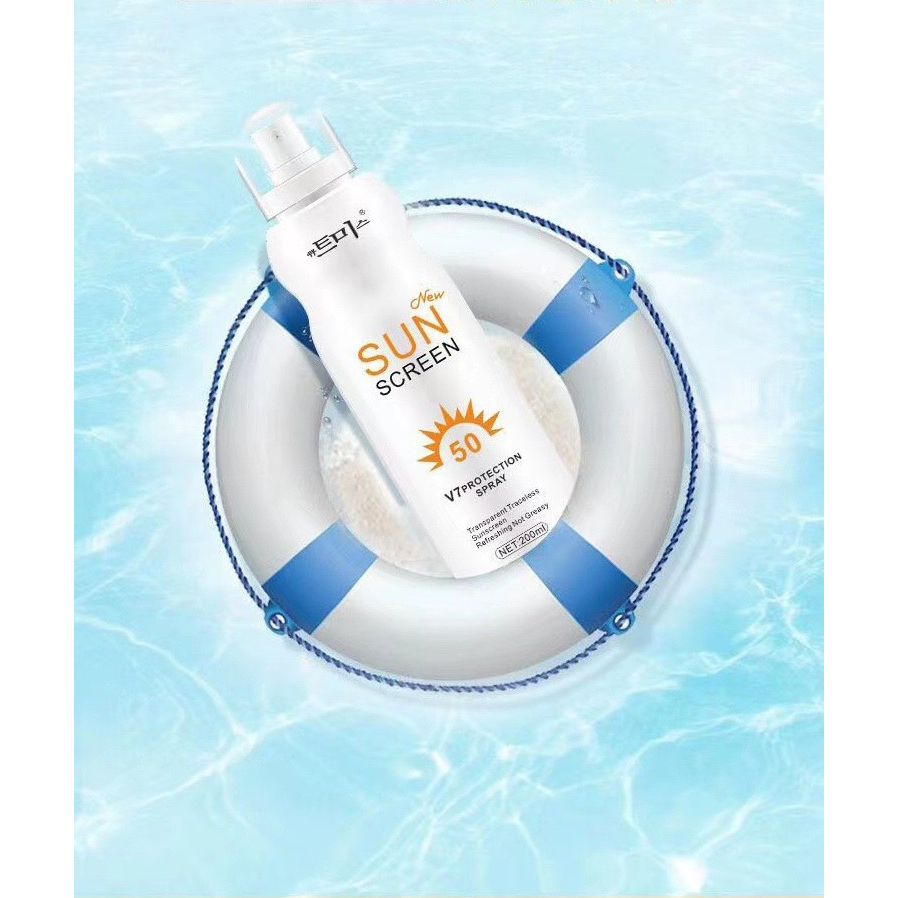 Xịt chống nắng Sun Screen V7 SPF50+ chống tia cực tím cho mặt và cơ thể giúp bảo vệ da suốt cả ngày 200ml