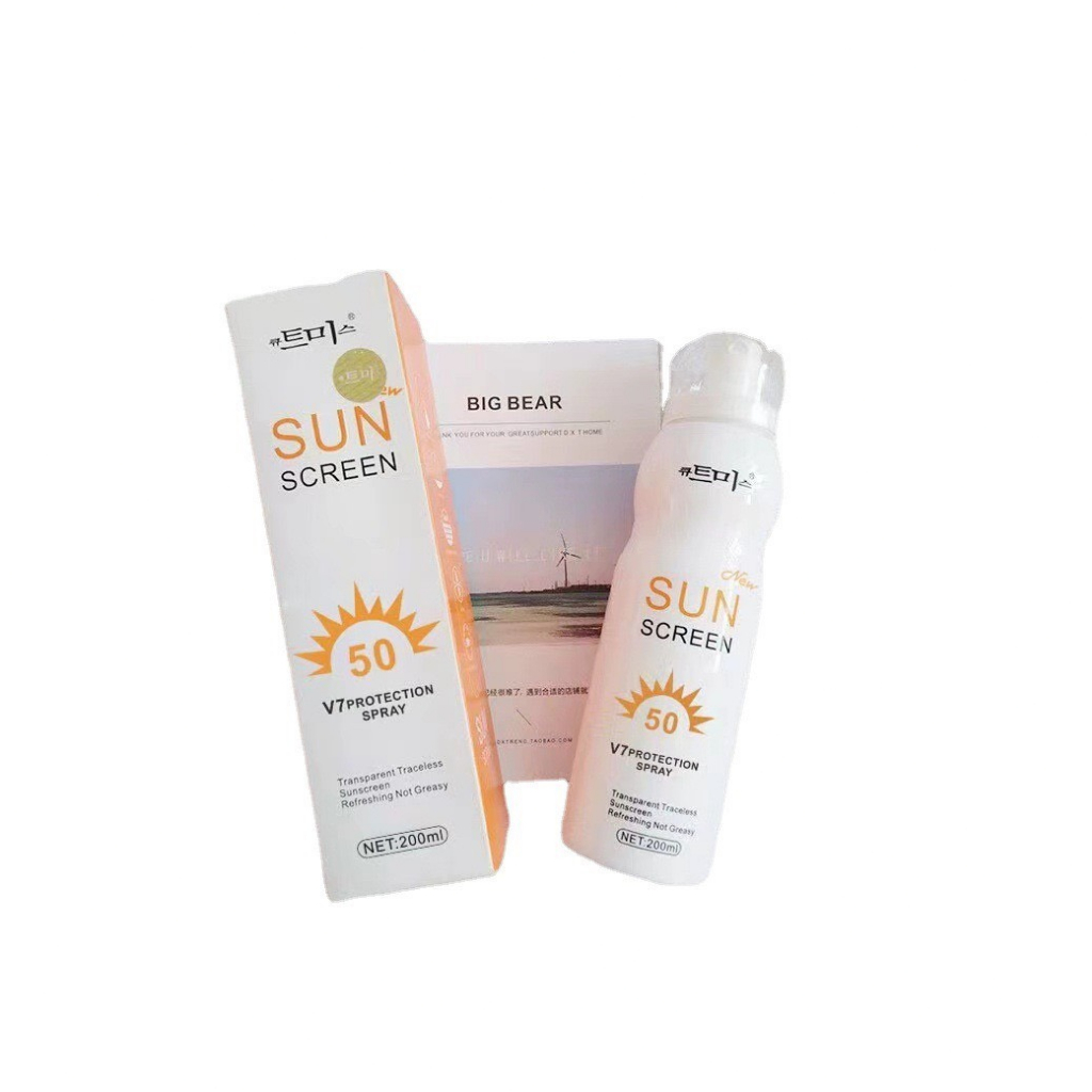Xịt chống nắng Sun Screen V7 SPF50+ chống tia cực tím cho mặt và cơ thể giúp bảo vệ da suốt cả ngày 200ml