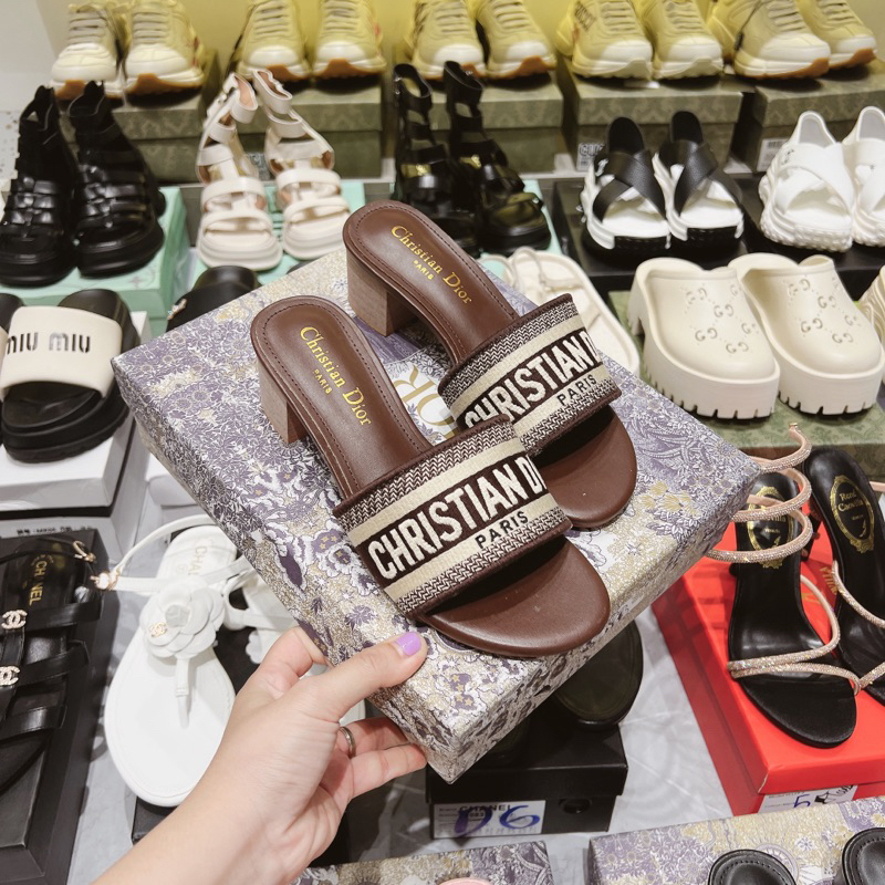 Dép lê cao gót 5 cm dioor