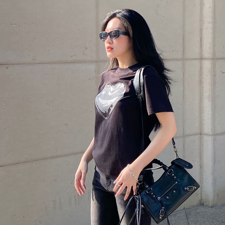 Áo BABY TEE BLACK HEART, áo thun baby tee cotton 100% localbrand 2023