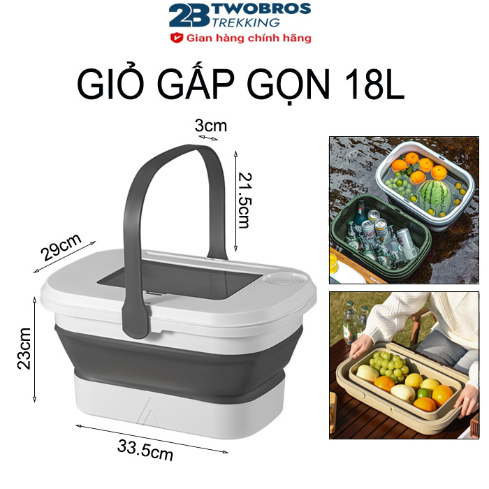 Giỏ Đựng Đồ, Giỏ Dã Ngoại 3 Trong 1 Đa Năng Có Thể Gấp Gọn Tiện Lợi - Giỏ Đựng Du Lịch Kiêm Bàn Ăn