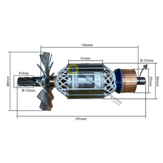 Rotor máy cắt sắt bàn 350mm thay thế chung các hãng jetman - dekton - rakuten 8 răng dấu sắc 100% dây đồng
