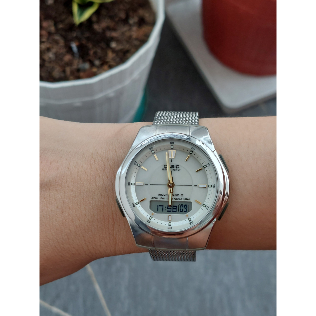 Đồng hồ nam Casio M480 dây thép lụa pin năng lượng hàng Si