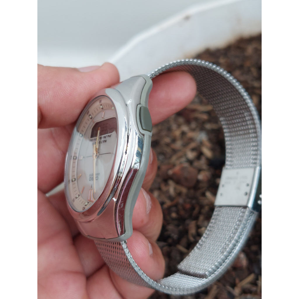 Đồng hồ nam Casio M480 dây thép lụa pin năng lượng hàng Si