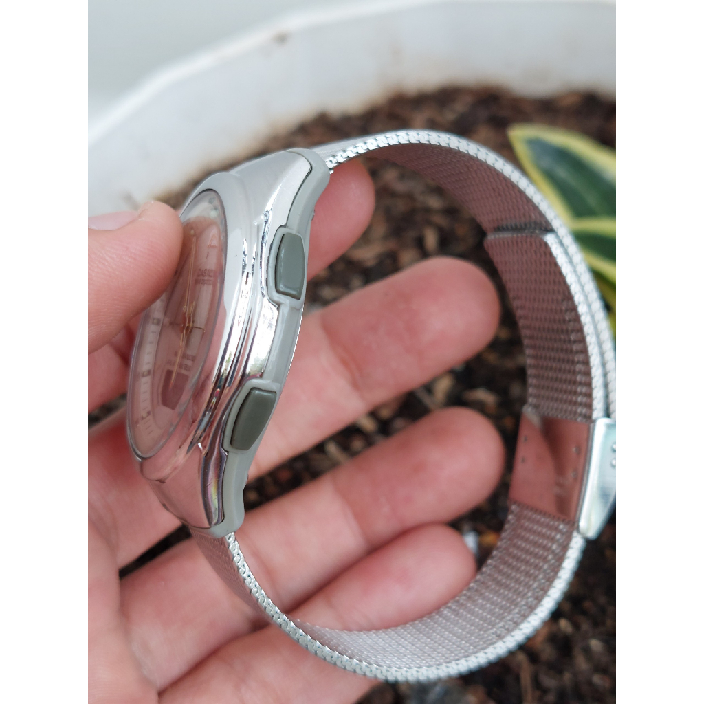 Đồng hồ nam Casio M480 dây thép lụa pin năng lượng hàng Si