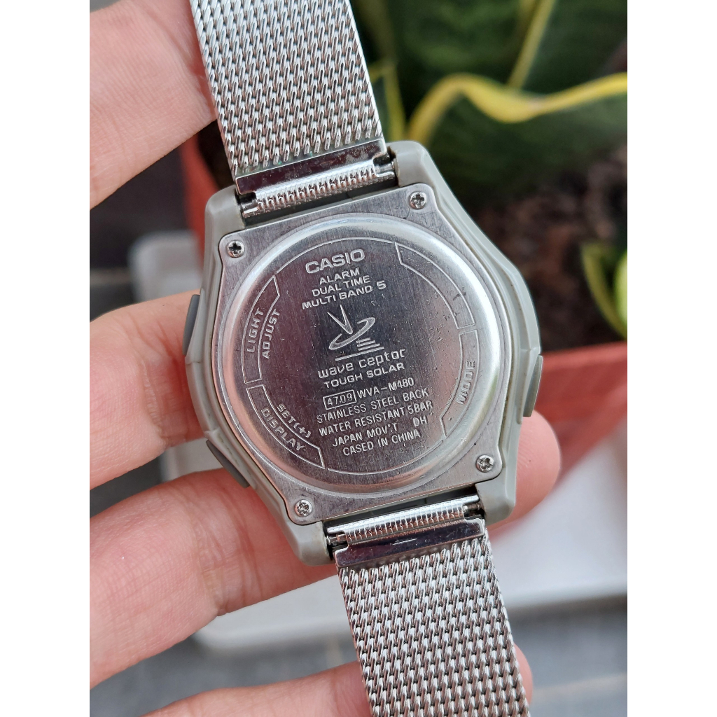 Đồng hồ nam Casio M480 dây thép lụa pin năng lượng hàng Si