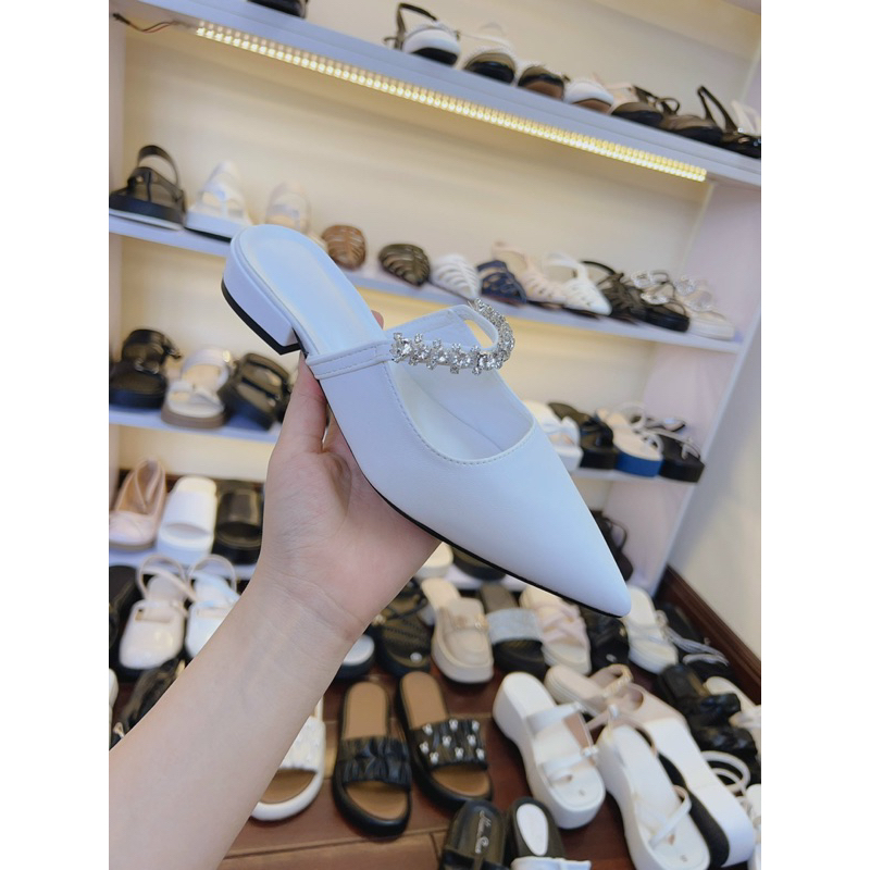 GIÀY VÀ SỤC ĐÍNH ĐÁ HỞ GÓT 2 PHÂN