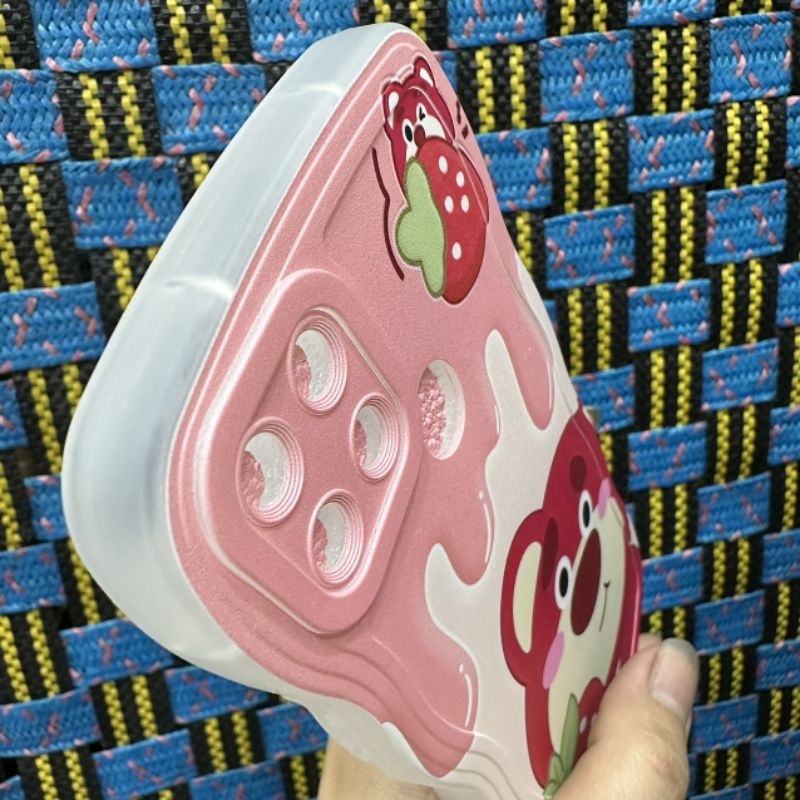 Case ốp lưng Realme C21Y dẻo gấu dâu lotso siêu dễ thương viền lượn sóng bảo vệ camera