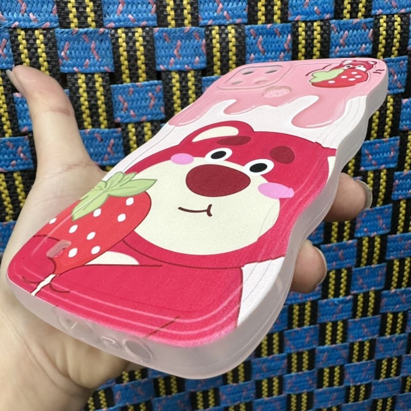 Case ốp lưng Realme C21Y dẻo gấu dâu lotso siêu dễ thương viền lượn sóng bảo vệ camera