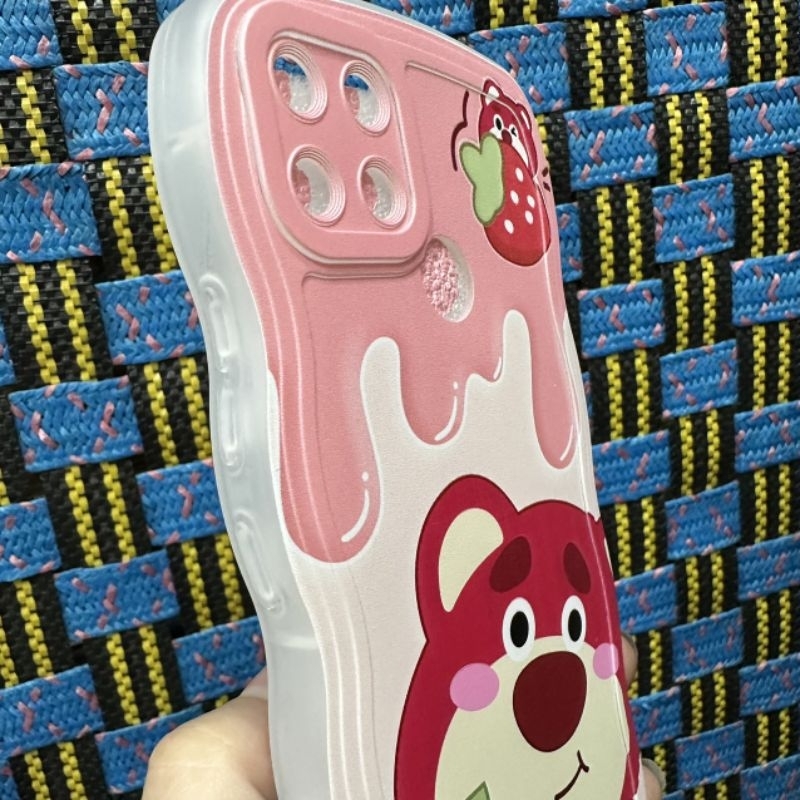 Case ốp lưng Realme C21Y dẻo gấu dâu lotso siêu dễ thương viền lượn sóng bảo vệ camera