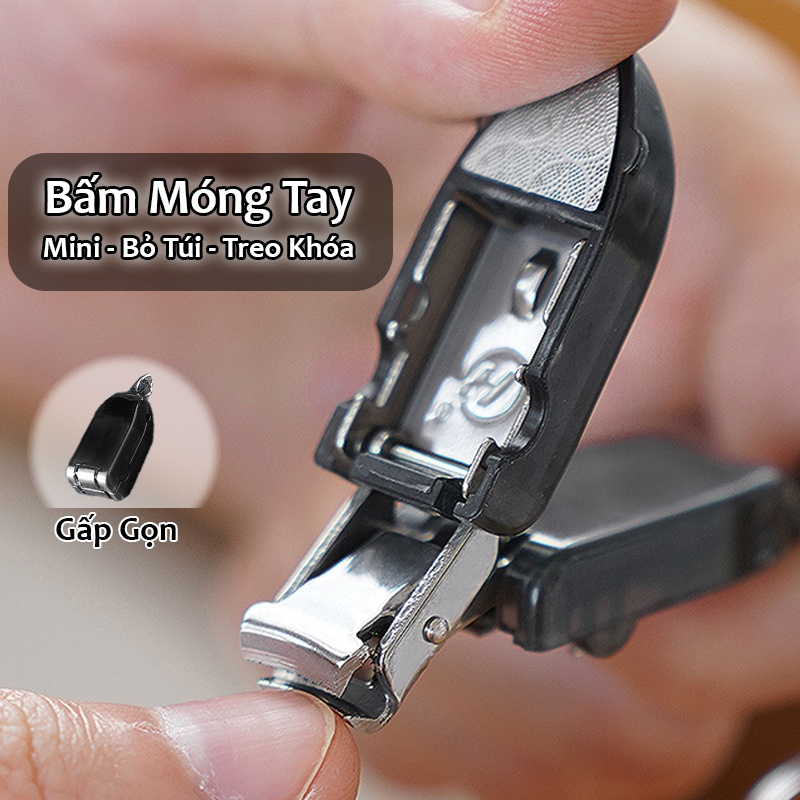 Cắt móng tay gấp gọn đa năng Bấm móng kết hợp móc chìa khóa Cắt móng đa năng