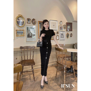 Đầm body chân nhún đính tag đá Datasco