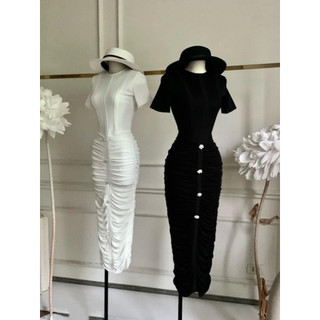 Đầm Body Đính Đá Nhún Thân