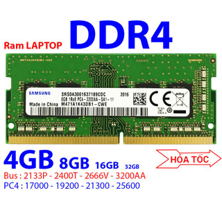 Ram laptop ddr4 4gb bus 2133mhz…  mã pc4 4gb 2133p… nhiều hãng samsung , hynix …