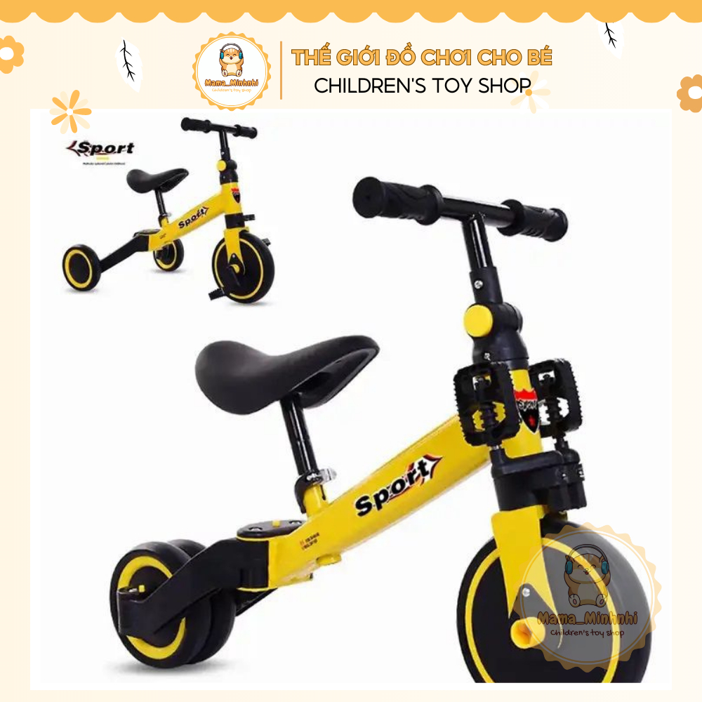 Xe đạp 3 bánh cho bé từ 2 đến 5 tuổi sport Xe chòi chân thăng bằng có bàn đạp điều chỉnh độ cao