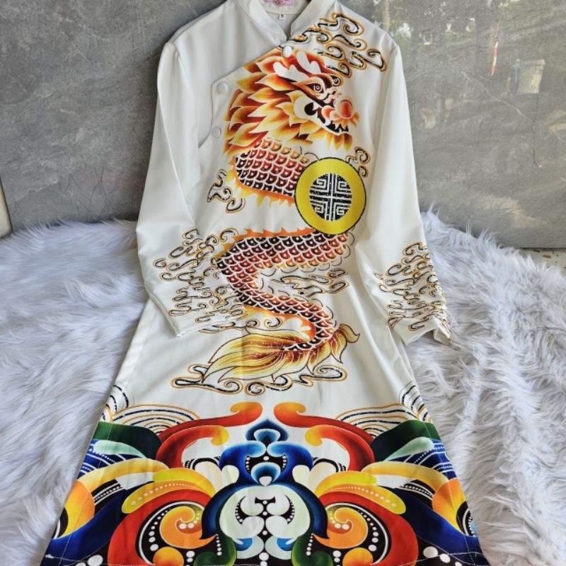 💯Áo dài cách tân nam rồng đẹp ảnh thật 100% giá bán sỉ