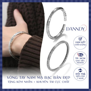 Vòng tay cuff mạ bạc. vòng tay nam đẹp. lắc tay nam hoa văn thời trang. vòng tay lắc tay | dandy