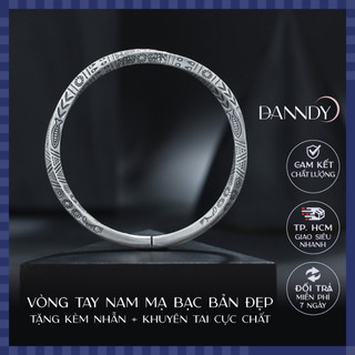 Vòng tay nam đẹp. vòng tay cuff mạ bạc. vòng tay lắc tay. lắc tay nam hoa văn thời trang | dandy