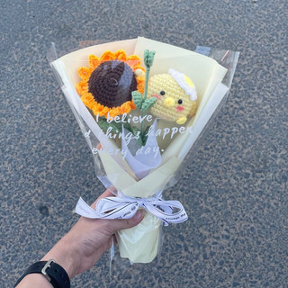 Bó Hoa Len Gà Hướng Dương - hoa len handmade