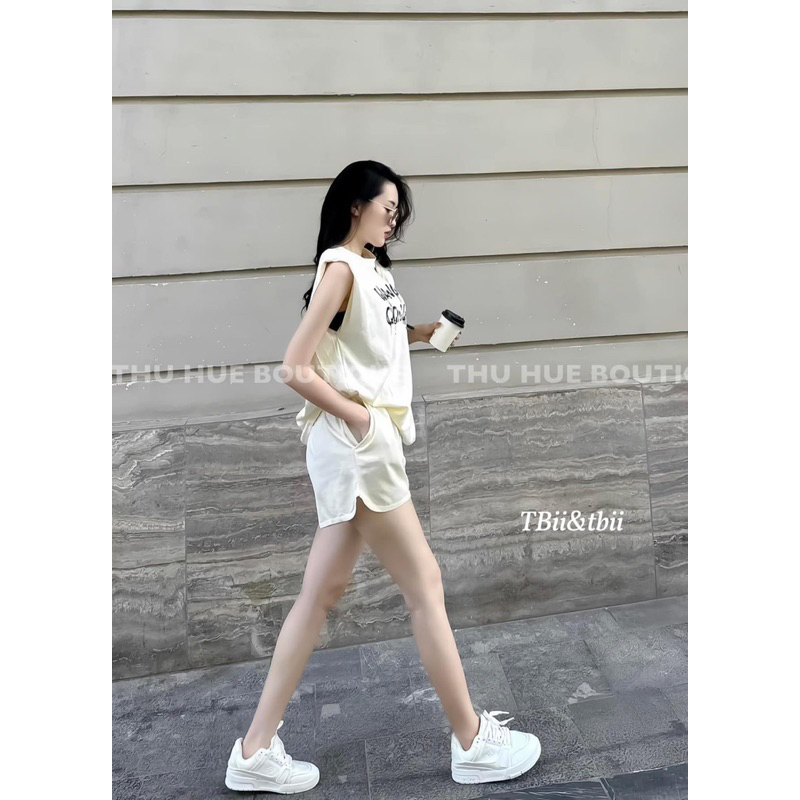Set Bộ Đùi Cotton Sát Nách Chữ Wanggg