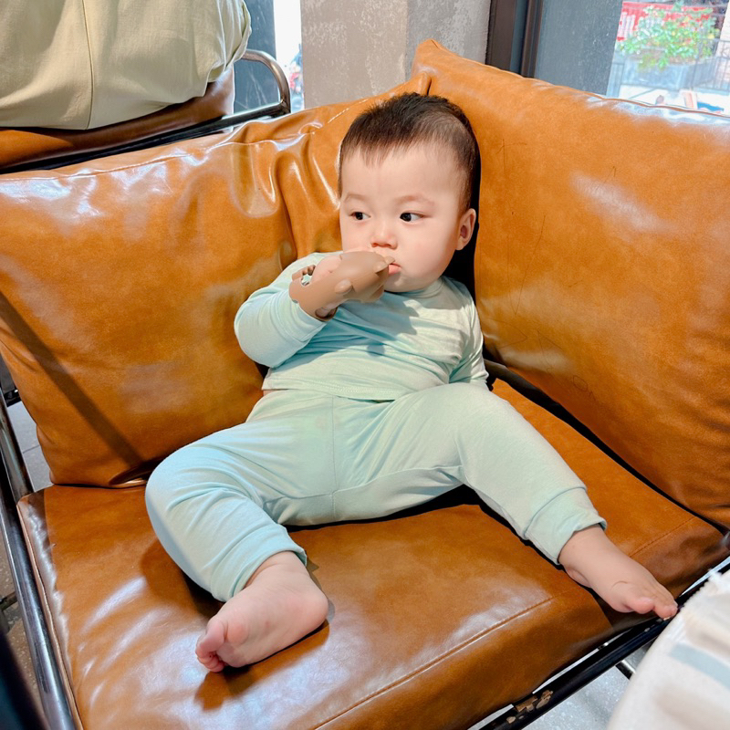 Bộ thun lụa lạnh dài tay cho Bé trai , Bé gái 5 - 12kg, Đồ Bộ Cho Bé Mặc Nhà