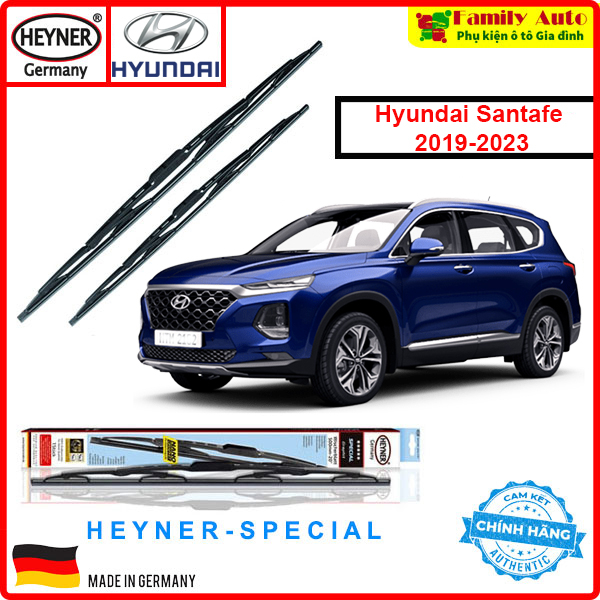 Gạt mưa ô tô Hyundai Santafe 2019-2023 CHÍNH HÃNG xương cứng Heyner Germany Special Size 40cm / 65cm Combo đầy đủ cho xe
