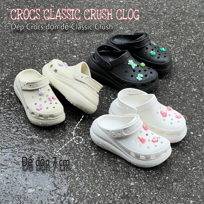 Dép CRO.CS Crush Classic , dép Crocs độn đế form Hàn cực đẹp