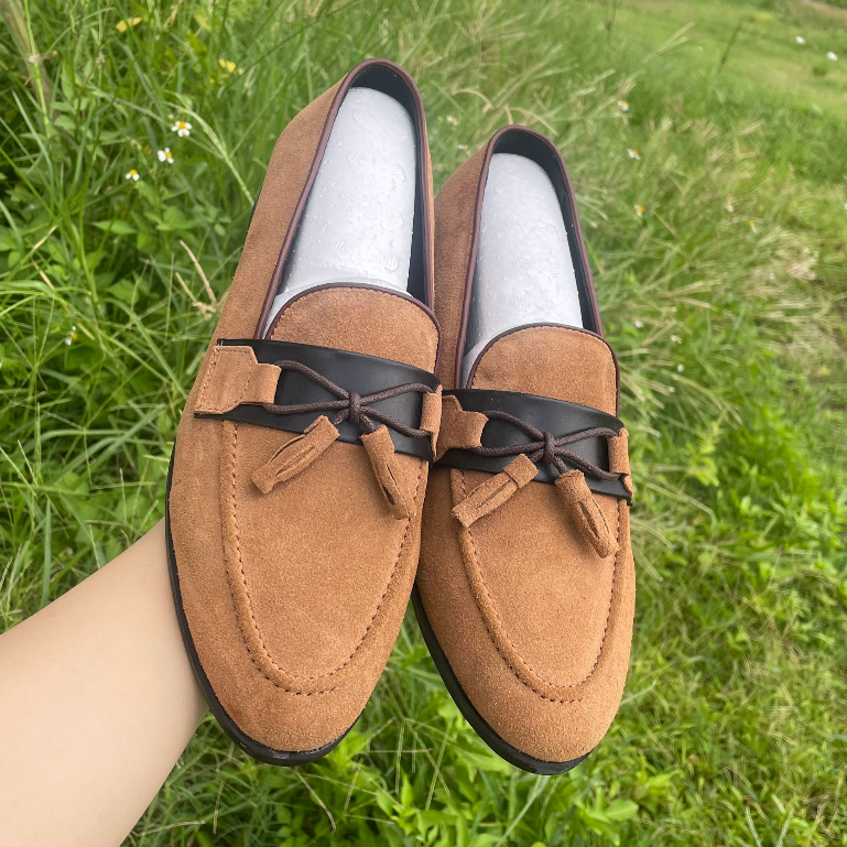 Giày lười nam cao cấp ERMAND da bò thật bảo hành 1 năm kiểu dáng Tassel Loafer - Mã T33