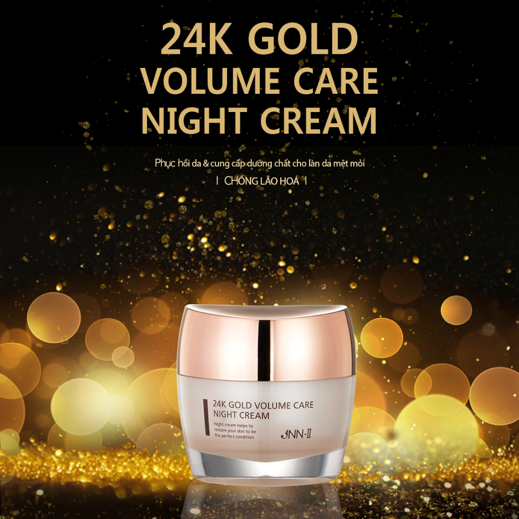 Kem dưỡng da ban đêm JNN-II 24K Care Night Cream dưỡng ẩm phục hồi da tinh chất 24K và ốc sên Hàn Quốc 50G | jnn2.vn