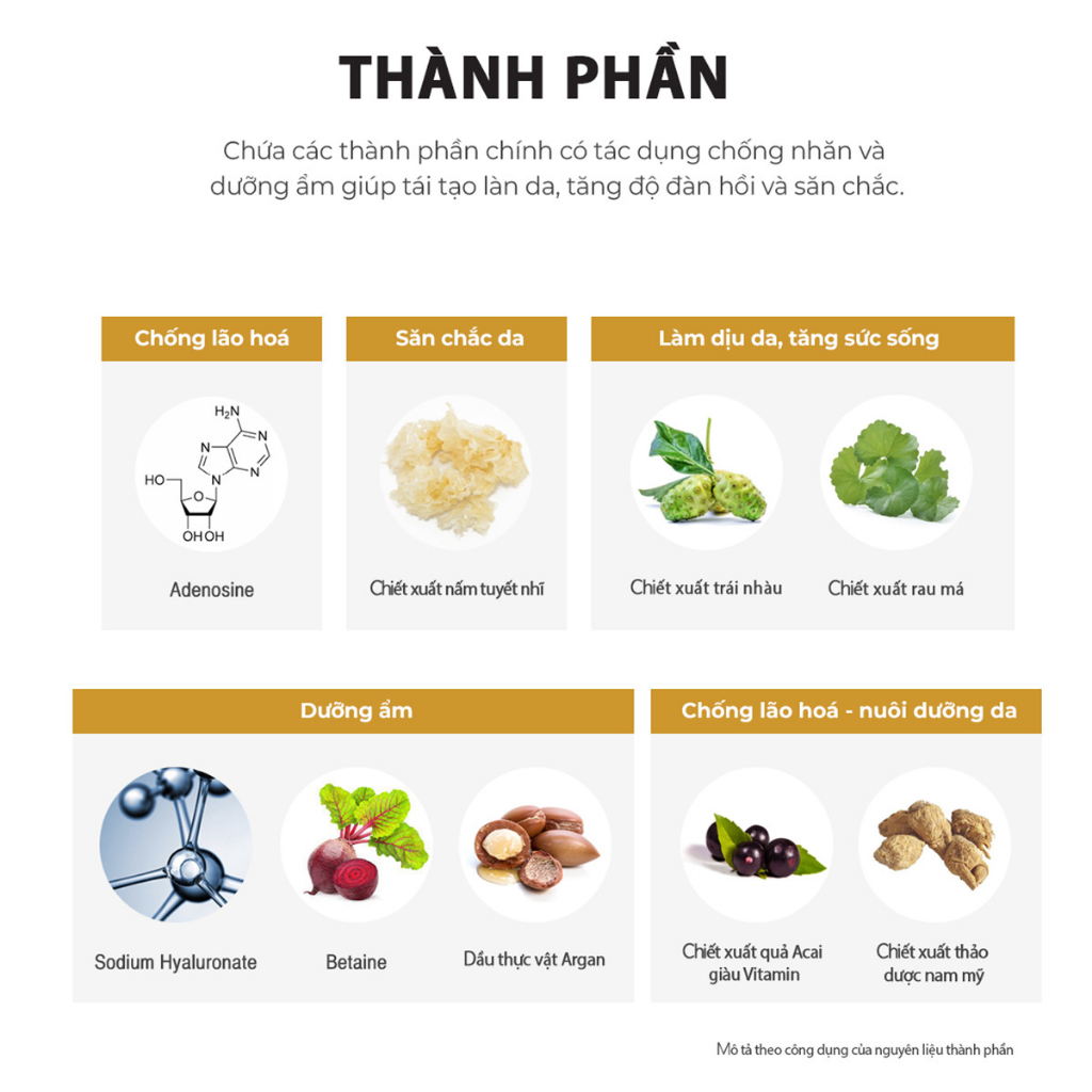 Kem dưỡng da ban đêm JNN-II 24K Care Night Cream dưỡng ẩm phục hồi da tinh chất 24K và ốc sên Hàn Quốc 50G | jnn2.vn