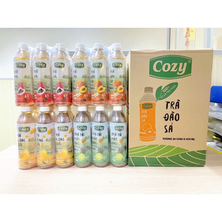  Thùng 24 chai trà hoa quả cozy tắc mật ong  đào sả  vải  ô long xoài   24chai*455ml   