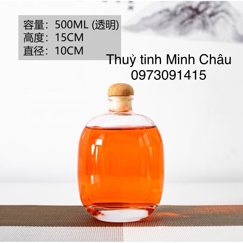 Chai bầu trong 250ml 500ml CA500