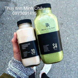 Chai thuỷ tinh vuông nắp nhựa 350ml- 500ml