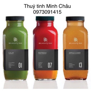 Chai thuỷ tinh vuông nắp nhựa 500ml đựng nước ép, sinh tố