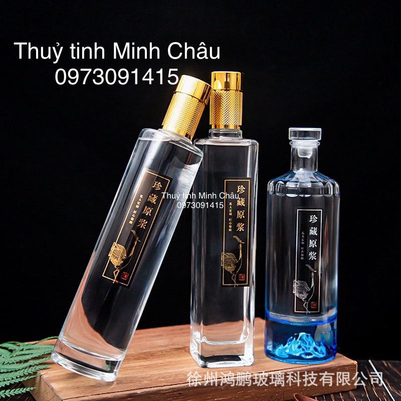 Chai thuỷ tinh đựng rượuu MS 500 sang trọng