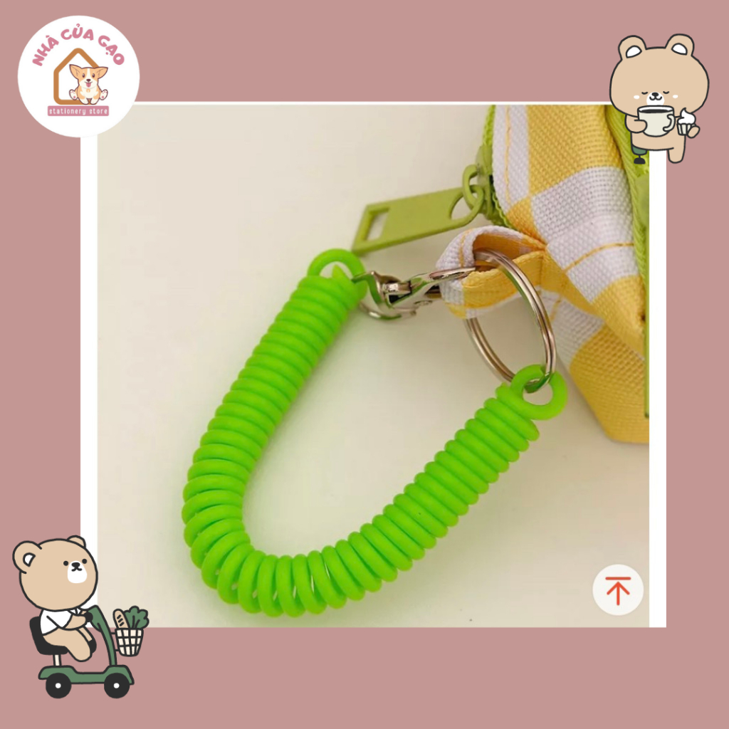 Túi bút vải  họa tiết caro kích kèm móc khóa treo màu sắc trẻ trung