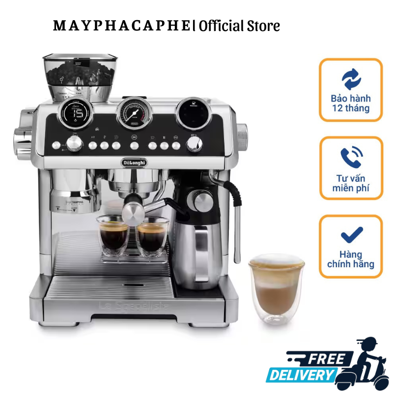Máy Pha Cà Phê Delonghi EC9665, Máy Pha Cafe, Espresso, Cappucino, Latte, 19Bar, Model Mới Nhất, Nhập Đức, BH 12 Tháng