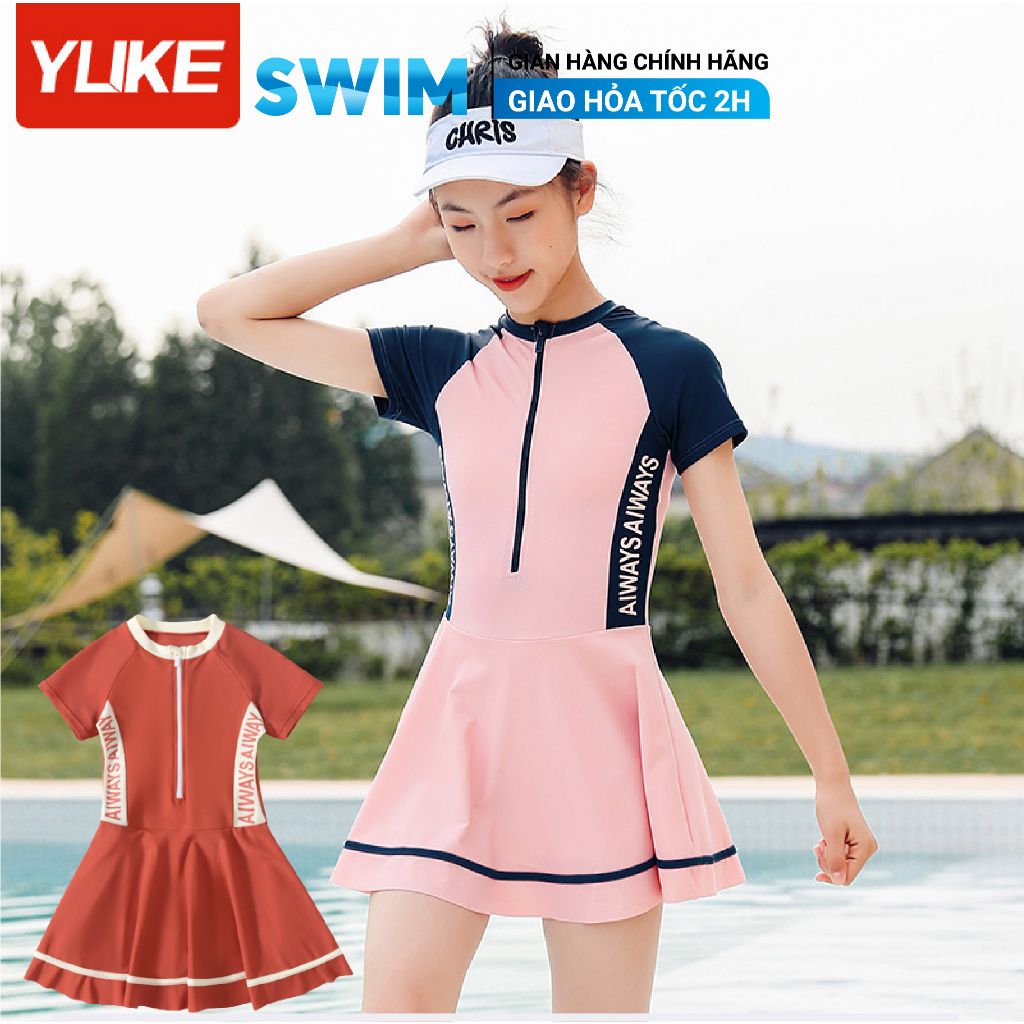 Bộ Đồ Bơi Trẻ Em Teen YLIKE Cộc Tay Bộ Bơi Tuổi Teen Bộ Bơi Trẻ Em Lớn