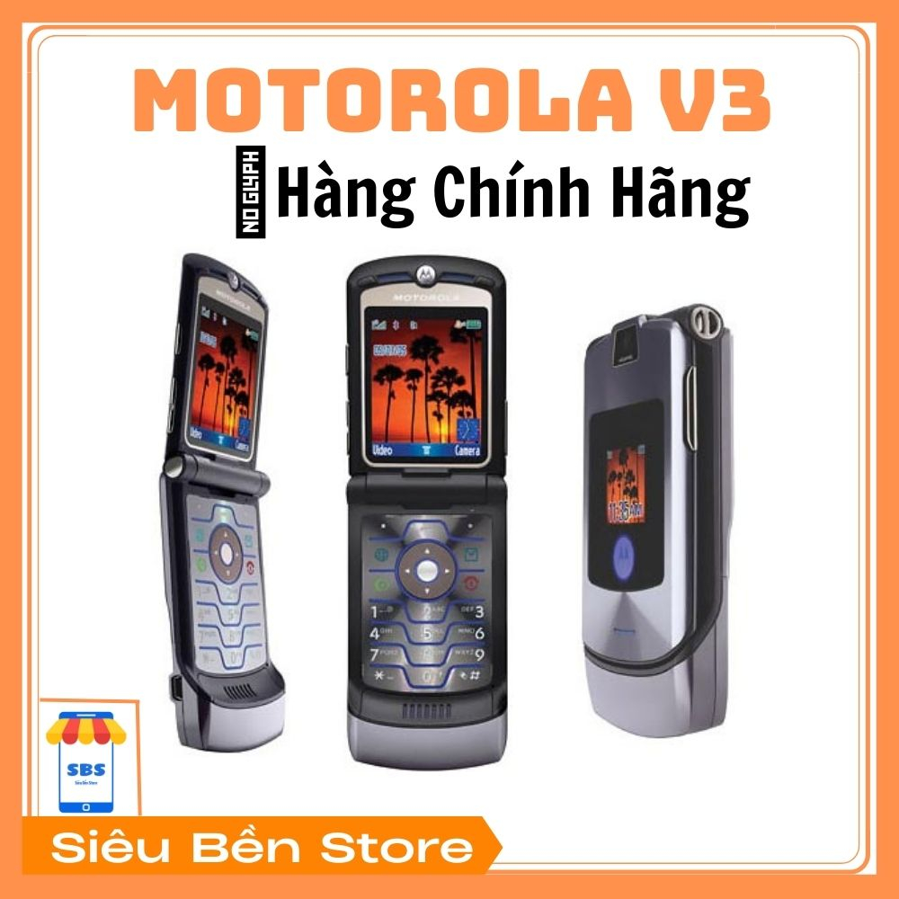 Điện thoại nắp gập Motorola V3i/V3 vỏ đẹp thời trang giá rẻ-Bảo hành 12 tháng