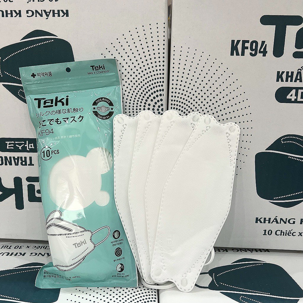 Set 100 Cái Khẩu Trang KF94 TAKI Màu Trắng