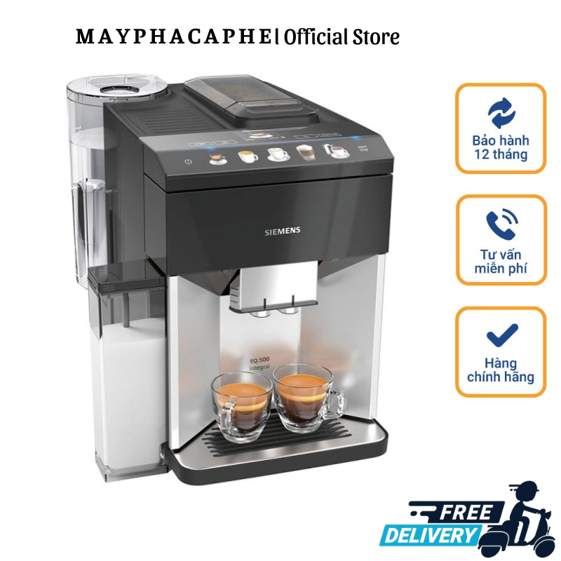 Máy Pha Cà Phê Tự Động Siemens TQ503D01 EQ500, Coffee Machine, Máy Pha Cafe, Espresso, Cappuccino, Nhập Đức, BH 12 Tháng