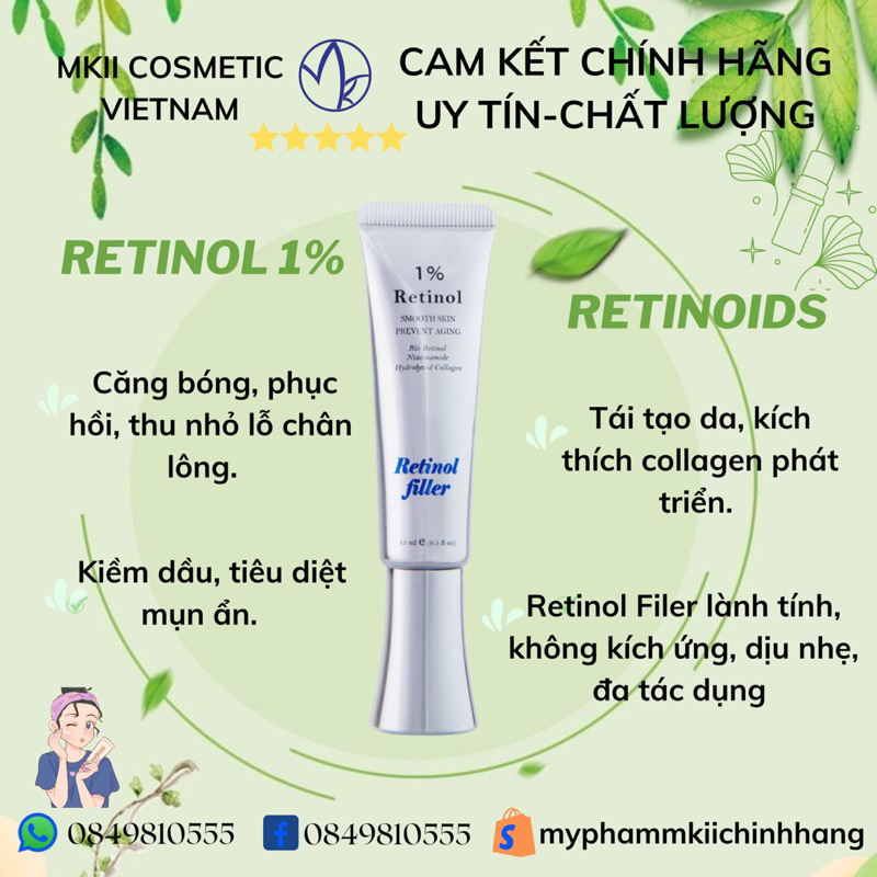 Retinol filer 30ml kem chống lão hoá da - MKII COSMETICS