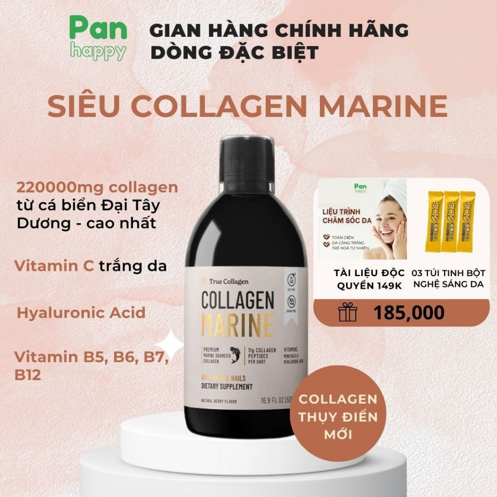 Collagen HA vitamin C hàm lượng cao 220.000mg giúp da căng bóng, ngậm nước, tóc săn chắc 500ml