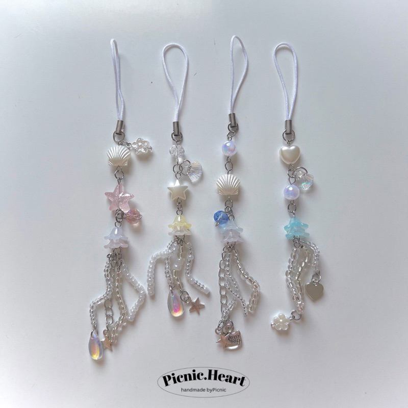 | Picnic Heart | Jellyfish Keychain ⋆ ˚ ꩜ ｡ ⋆୨୧˚ Thép Không Gỉ