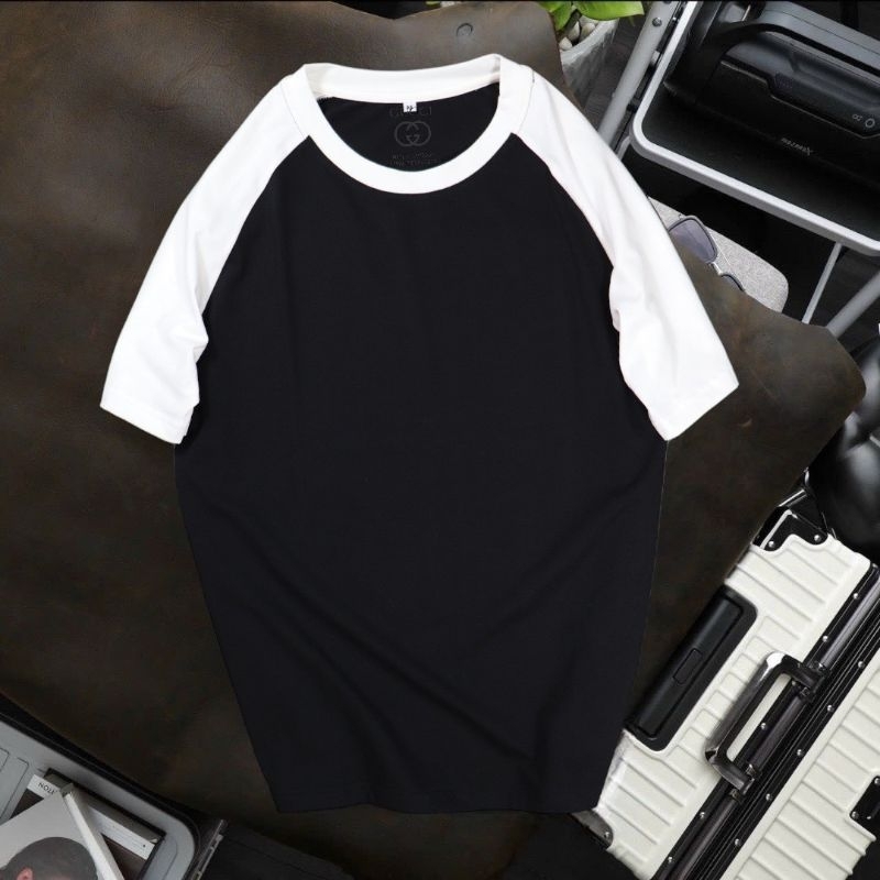 Áo thun nam cổ tròn tay Raplan phối màu chất cotton mịn co giãn 4 chiều AXK275