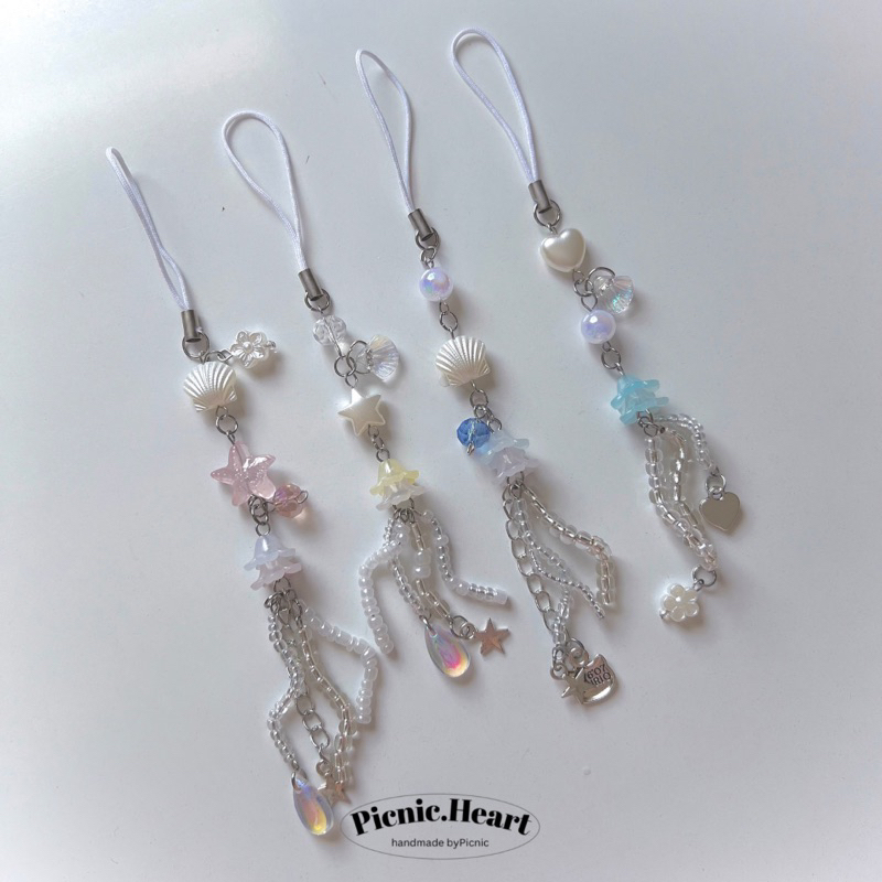 | Picnic Heart | Jellyfish Keychain ⋆ ˚ ꩜ ｡ ⋆୨୧˚ Thép Không Gỉ