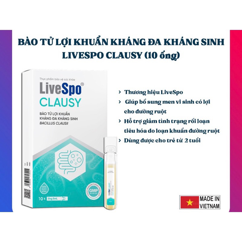 Livespo Clausy - Bào tử lợi khuẩn kháng đa kháng sinh