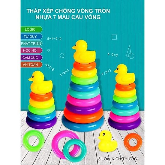 Tháp chồng vòng hình thú 12 chi tiết nhựa lúa mạch mẫu mới nhiều họa tiết