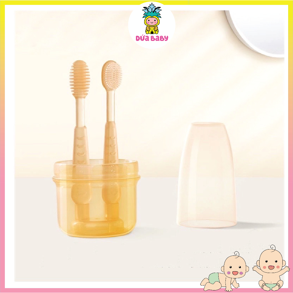 Set Rơ Lưỡi, Tưa Lưỡi Và Bàn Chải Silicon Cao Cấp Cho Bé Từ 0-18M