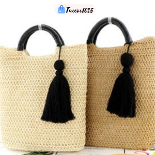Túi cói đi biển dễ thương